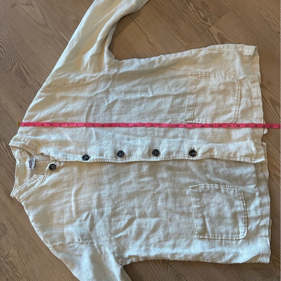 CP Shades women’s medium 100% Linen Button Jacket cream with pockets - Picture 7 of 10